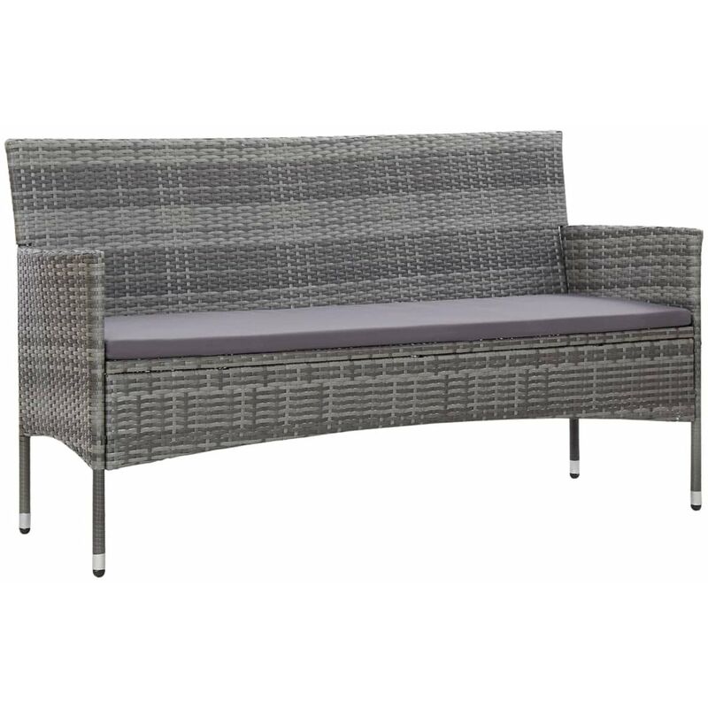 

Sofa de jardin de 3 plazas con cojines ratan sintetico gris