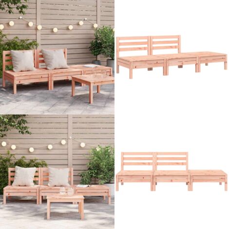 Sofá de jardín de 3 plazas madera maciza de abeto Douglas - Sofá de madera - Sofá de exterior