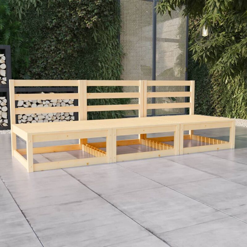 

Sofá de jardín de 3 plazas madera maciza de pino