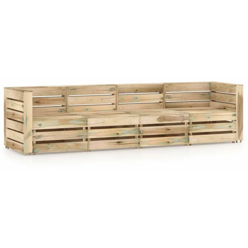 

Sofa de jardin de 4 plazas madera de pino impregnada verde