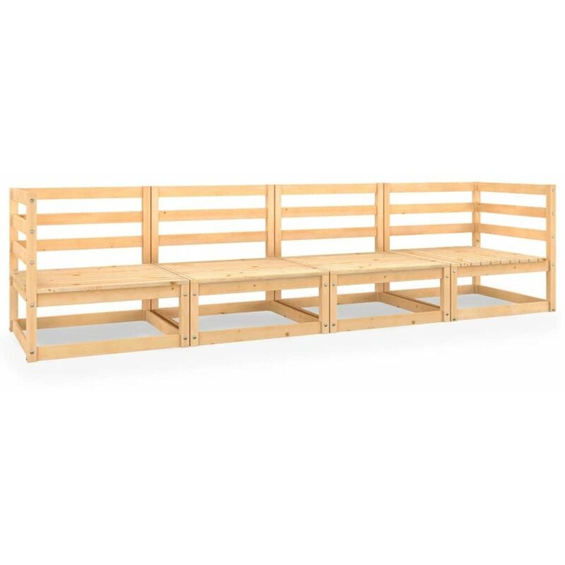 

Sofa de jardin de 4 plazas madera maciza de pino