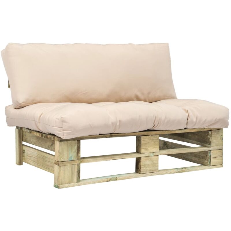 

Sofa de jardin de pales cojines arena madera de pino