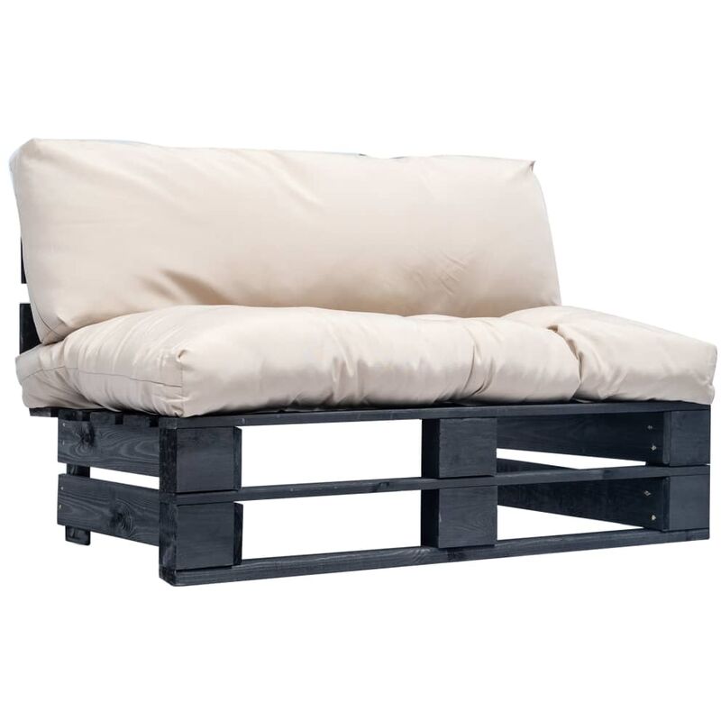 

Sofa de jardin de pales cojines color arena madera de pino