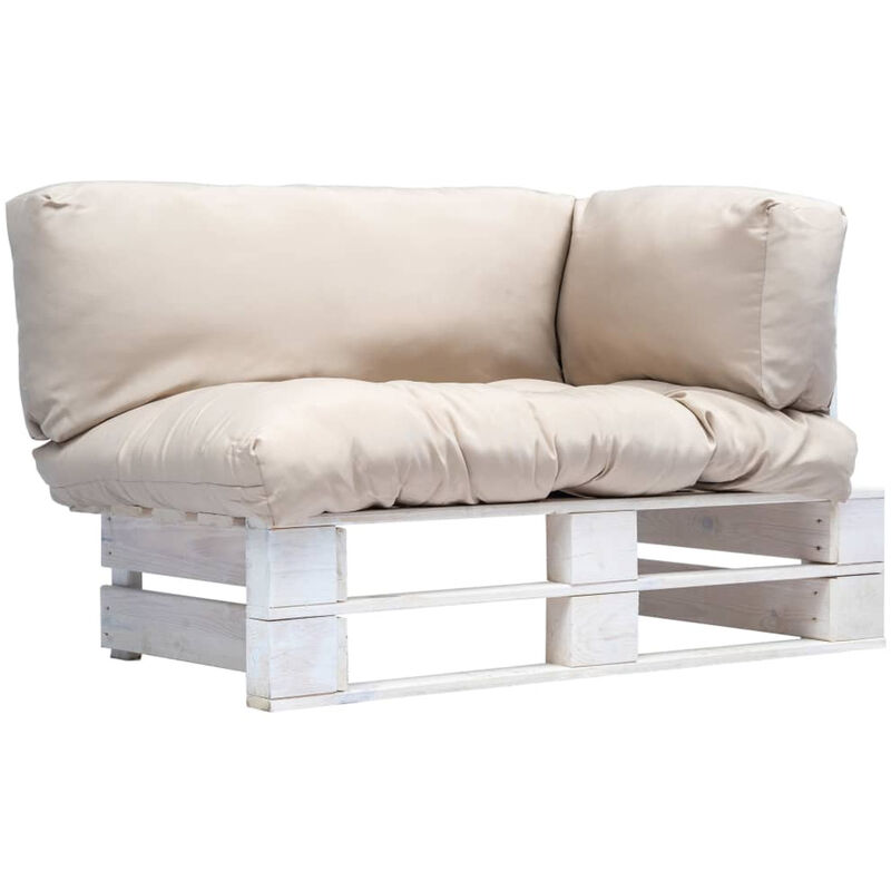

Sofa de jardin de pales cojines color arena madera de pino