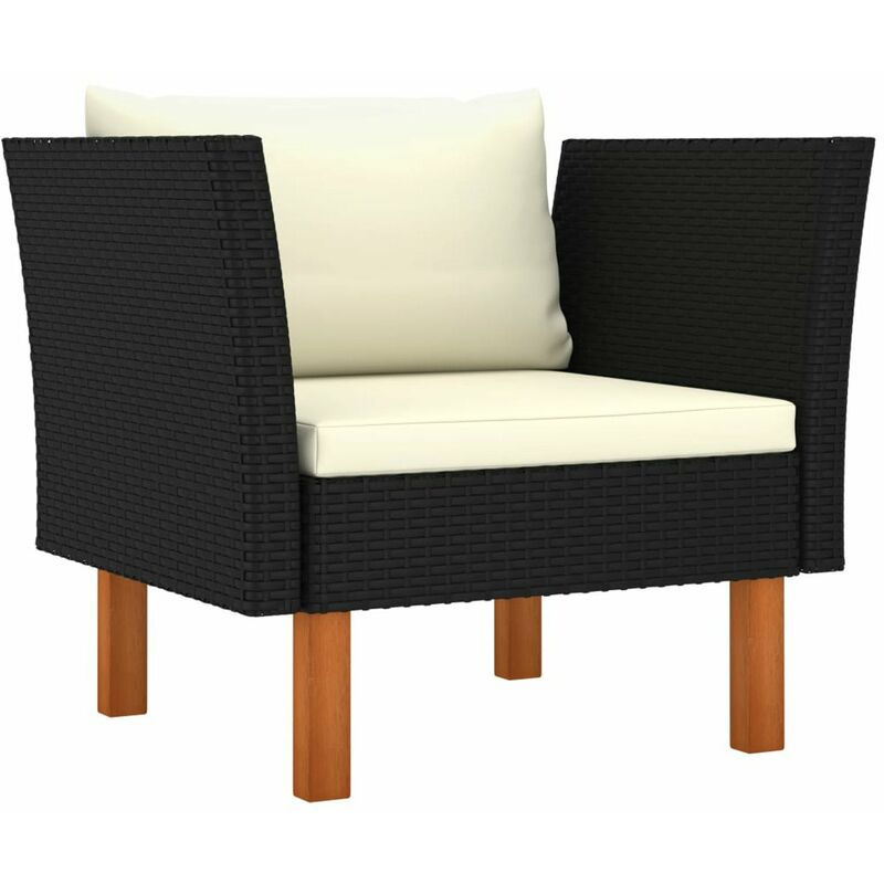 

Sofa de jardin de ratan sintetico y madera maciza de eucalipto