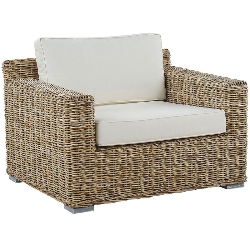 

Sillón de ratán natural/blanco crema ARDEA