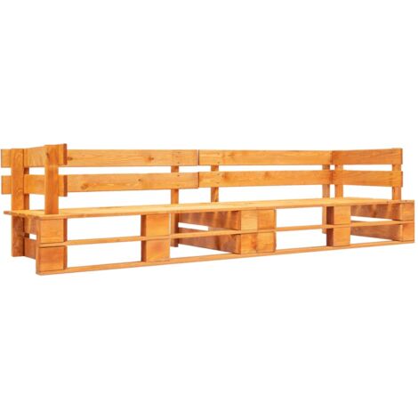 Sofá de jardín Pallet 2 plazas madera marrón miel 020011864