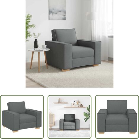 Sofá de madera -  Sillón sofá de tela gris oscuro de 100x78x84 cm