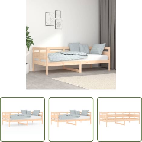 Sofá de madera -  Sofá cama madera maciza de pino 90x190 cm