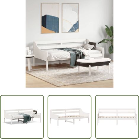 Sofá de madera -  Sofá cama sin colchón madera maciza de pino blanco 90x190 cm