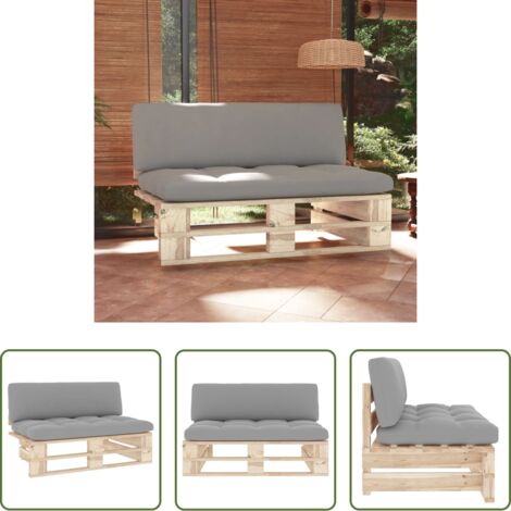 Sofá de madera -  Sofá central de palets para jardín madera pino impregnada