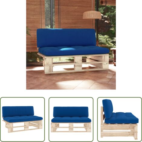 Sofá de madera -  Sofá central de palets para jardín madera pino impregnada