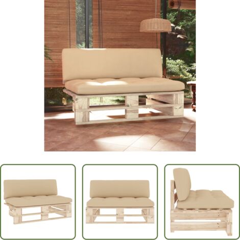 Sofá de madera -  Sofá central de palets para jardín madera pino impregnada