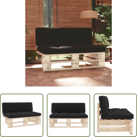 Sofá de madera -  Sofá central de palets para jardín madera pino impregnada