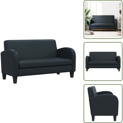 Sofá de madera - vidaXL Sofá 2 plazas cuero artificial negro -