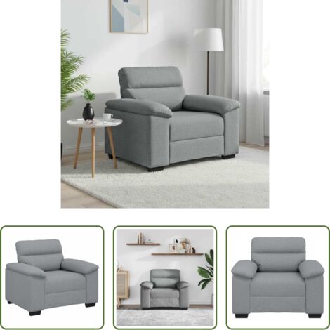 Sofá de madera y metal -  Sillón Sofá Tela Gris Claro 100x81x84 cm
