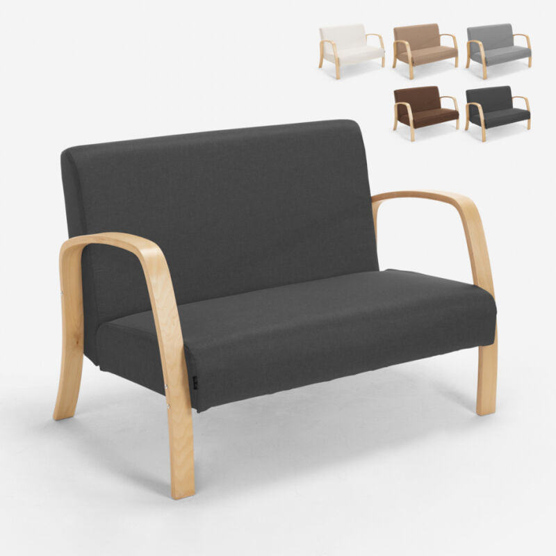 

Sofá de madera y tela para sala de espera y estudio de diseño Esbjerg | Color: Gris Oscuro