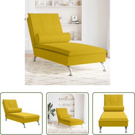 Sofá de masaje -  Sofá diván de masaje con cojín de terciopelo amarillo