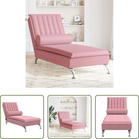 Sofá de masaje -  Sofá diván de masaje con cojín de terciopelo rosa