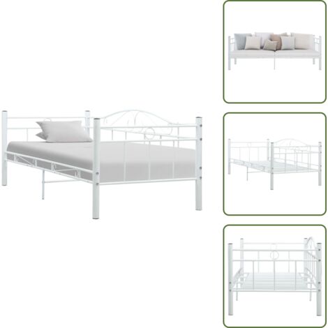 Sofá de metal - vidaXL Estructura de sofá cama sin colchón metal blanco 90x200 cm - Cama sin colchón