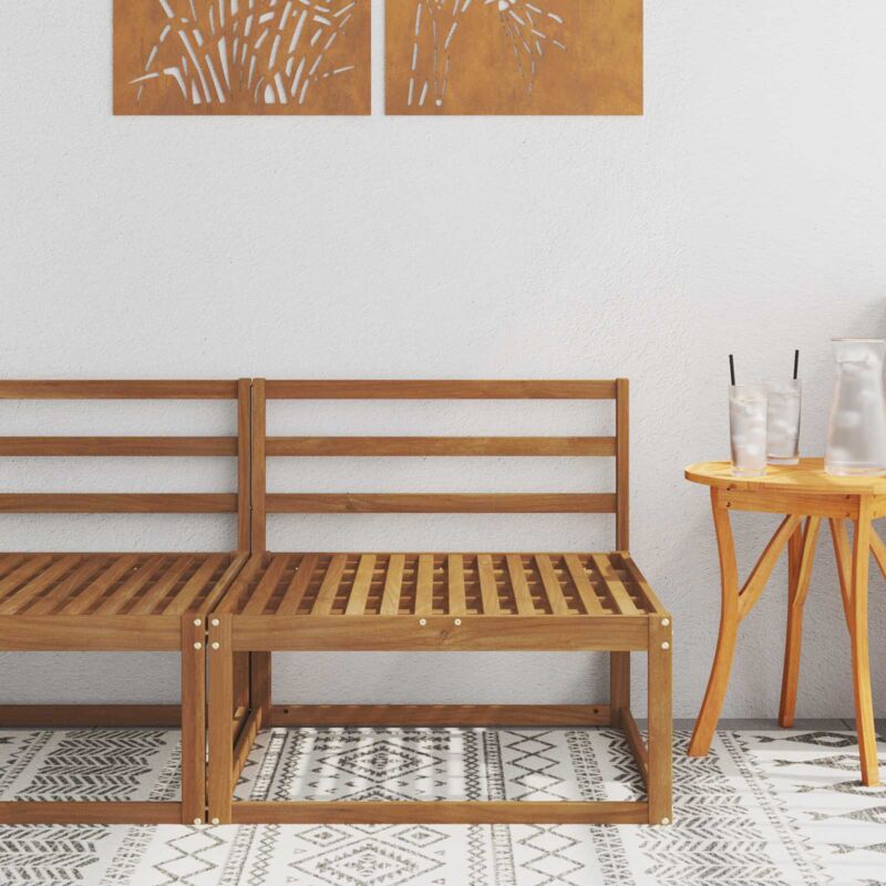 Sofa de milieu extérieur Bois d'Acacia Massif Naturel
