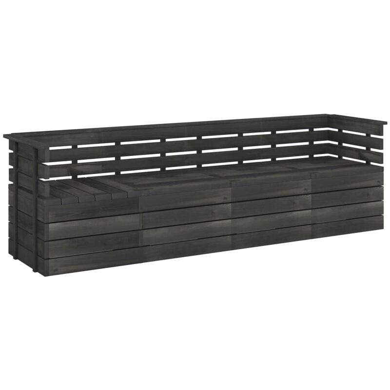 

Sofá de palés de jardín 4 plazas madera maciza pino gris oscuro