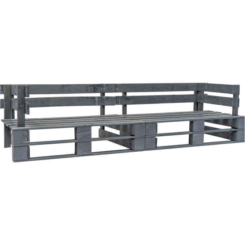 

Sofá de palés para jardín 2 plazas gris madera
