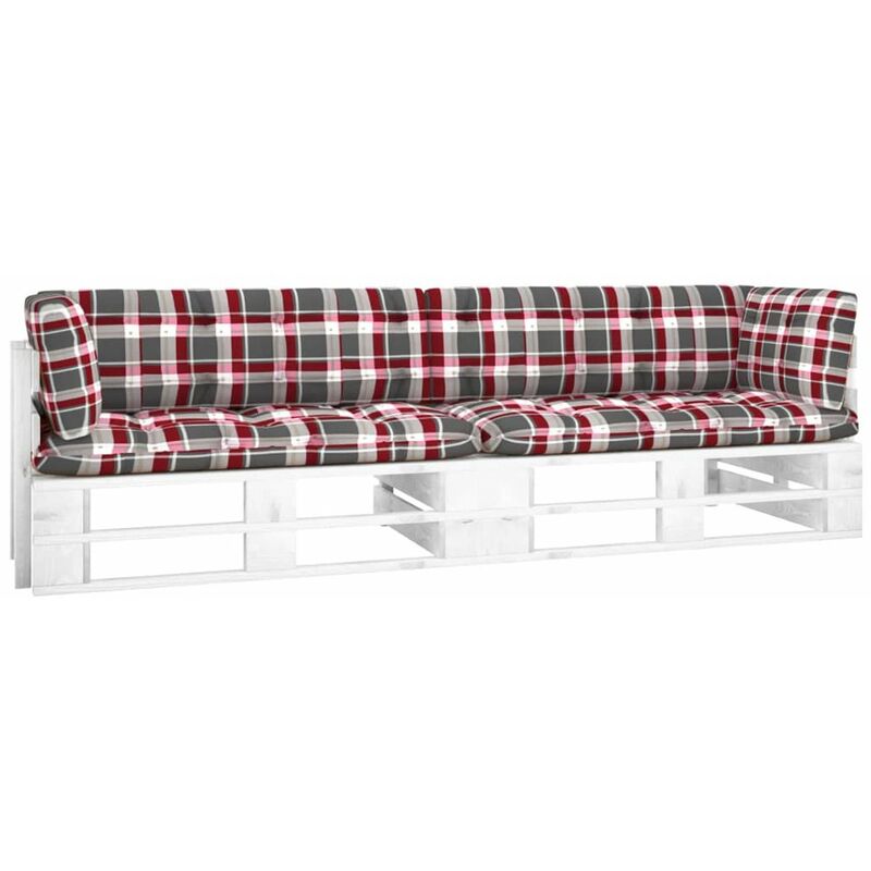 

Happyshopping - Sofa de palets 2 plazas cojines blanco madera pino impregnada