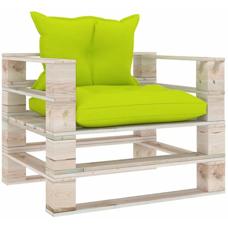 

Sofa de palets para jardin cojines verde brillante madera pino