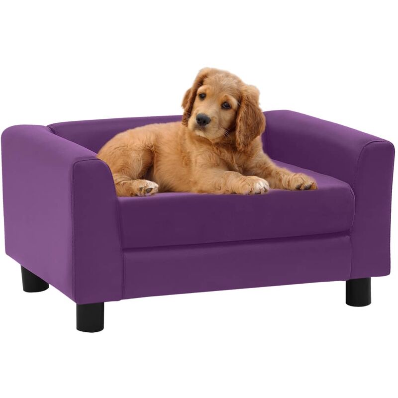

BHD - Sofá de perro felpa y cuero sintético burdeos 60x43x30 cm