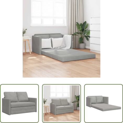 Sofá de suelo -  Sofá cama de suelo 2 en 1 terciopelo gris claro 122x204x55 cm