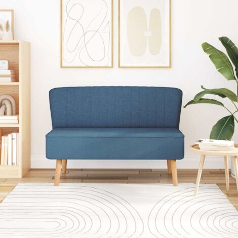 Sofá de tela azul 117x55,5x77 cm