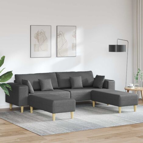 Sofá de tela con cojín Gris oscuro 208 cm tela