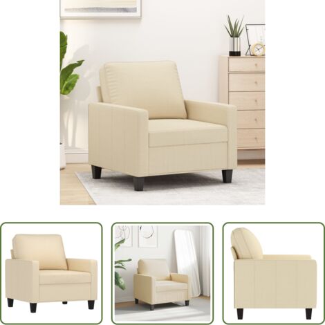 Sofá de tela -  Sillón de tela color crema 60 cm