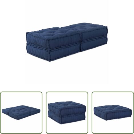 Sofá de tela - Sofá modular de patchwork 2 pcs Añil 140 x 70 x 36 cm tela