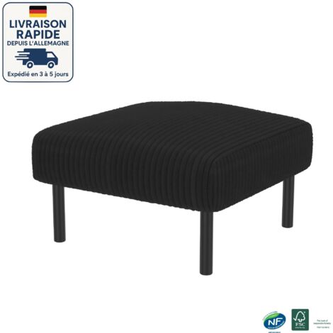 Sofá de terciopelo - Asiento cómodo - Bolsillos laterales a cada lado de los reposabrazos - Construcción sólida - Estilo escandinavo - Madera con certificación PEFC - Se puede usar como reposapiés - C