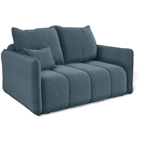 Sofa Designersofa 2-Sitzer MORGANO Stoff Abriamo Blau