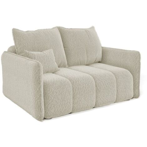 Sofa Designersofa 2-Sitzer MORGANO Stoff Abriamo Creme