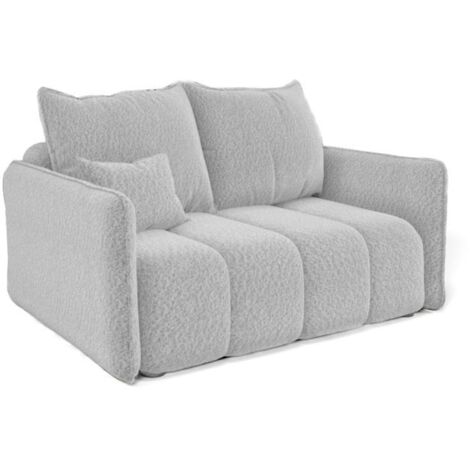 Sofa Designersofa 2-Sitzer MORGANO Stoff Abriamo Hellgrau