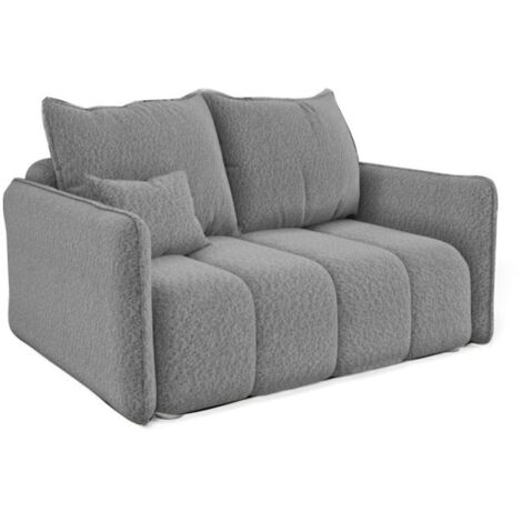Sofa Designersofa 2-Sitzer MORGANO Stoff Abriamo Silbergrau