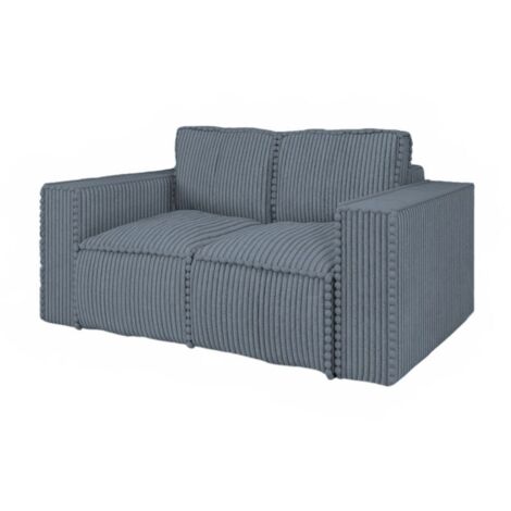 Sofa Designersofa 2-Sitzer VAJANA Stoff Tilia Azurblau