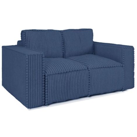 Sofa Designersofa 2-Sitzer VAJANA Stoff Tilia Dunkelblau