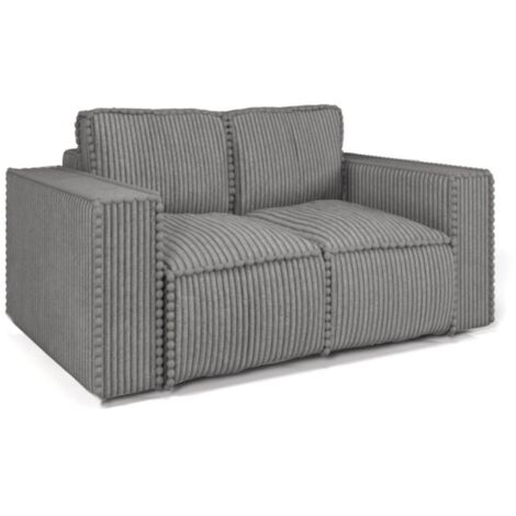 Sofa Designersofa 2-Sitzer VAJANA Stoff Tilia Grau