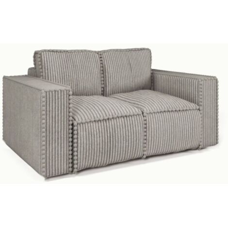 Sofa Designersofa 2-Sitzer VAJANA Stoff Tilia Hellgrau