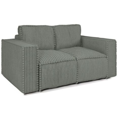 Sofa Designersofa 2-Sitzer VAJANA Stoff Tilia Olivgrün