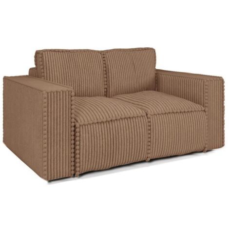 Sofa Designersofa 2-Sitzer VAJANA Stoff Tilia Rostbraun