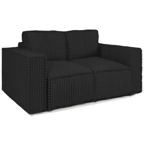 Sofa Designersofa 2-Sitzer VAJANA Stoff Tilia Schwarz