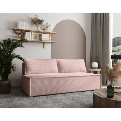 Sofa Designersofa AMANDA 3-Sitzer mit Schlaffunktion in Stoff Zoom Flamingo
