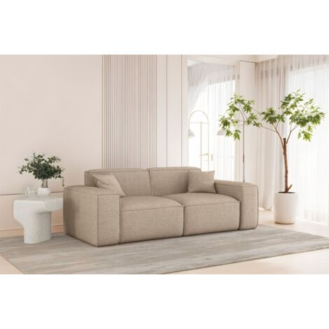 Sofa Designersofa CELES PREMIUM 2-Sitzer in Stoff Artico Beige