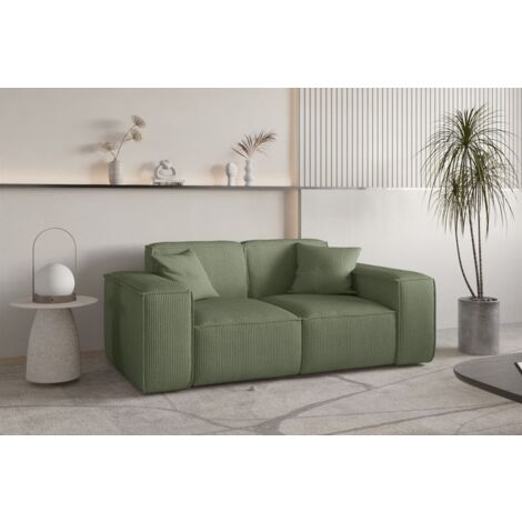 Sofa Designersofa CELES PREMIUM 2-Sitzer in Stoff Scala Forest